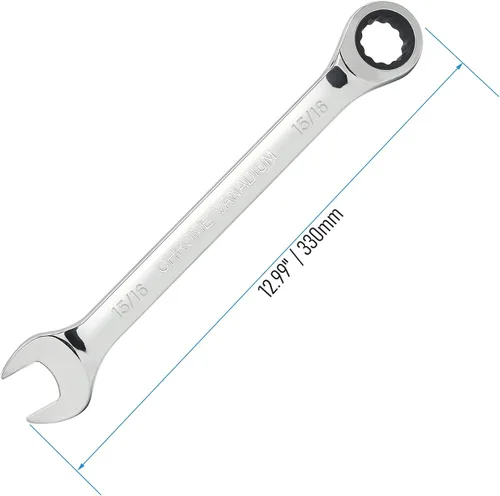Miniatura 2 de Llave combinada de trinquete de 15/16 pulgadas SAE 72 dientes, caja de trinquete de 12 puntos y extremo abierto, herramientas para espacios