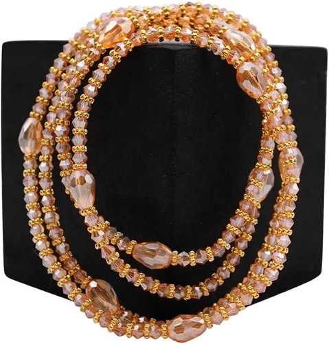 Miniatura 6 de Cuentas de cintura africana elásticas hechas a mano, colección Radiance, cuentas de cintura brillantes lujosas y elegantes