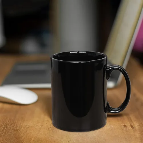 Miniatura 3 de Taza de café de cerámica extra grande de 20 oz, M017, taza de té clásica de porcelana súper grande con asa para oficina y hogar, negra