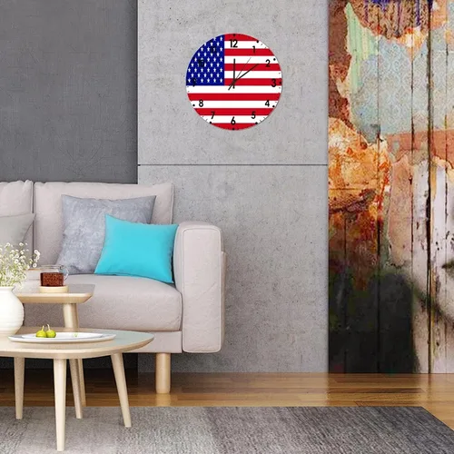 Miniatura 488 de Cheyan Reloj de pared con bandera de Canadá de 12 pulgadas, silencioso, sin tictac, de PVC, funciona con pilas, reloj redondo decorativo, regalo