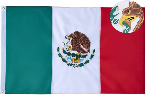 ROTERDON Bandera mexicana de 3 x 5 pies para exteriores – Bandera de México de poliéster Oxford 240D resistente, colores vibrantes y a prueba de