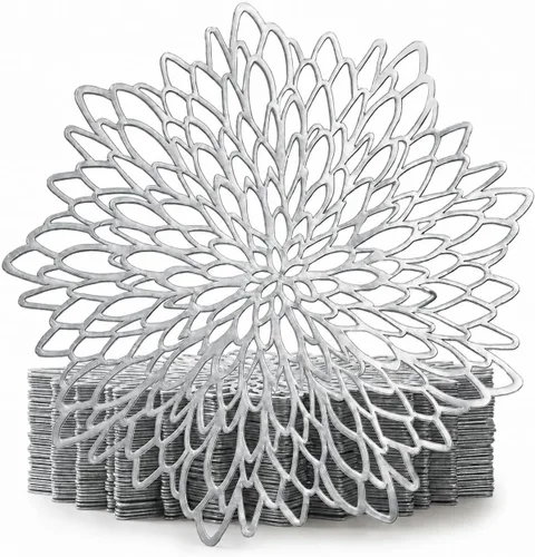 Miniatura 16 de Manteles individuales metálicos plateados con texto en inglés "OCCASIONS", A1. Hoja de plata A. Hoja de plata
