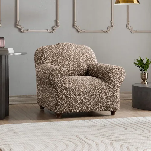 Miniatura 2 de PAULATO BY GA.I.CO. Funda para silla, funda para sillón, funda de tela de algodón, 1 pieza, protector de muebles elástico, elegante, colección 3D
