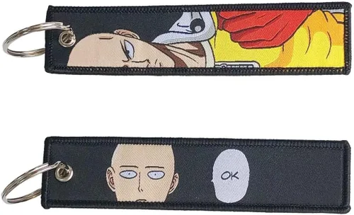 Miniatura 13 de Paquete de 1 Llavero de Anime con Etiqueta de Avión, Llavero Bordado con Anillo para Llaves - EDC para Motocicletas, Patinetas, Auto