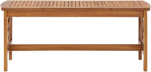Miniatura 3 de Brown Solid Acacia Wood Coffee Table, 19.7x40.2x16.9 inch Rectangular Living Room Table, Oiled Finish Rustic Design, Indoor Outdoor Mesa de Centro