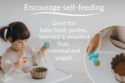 Miniatura 6 de Growing Love Juego de Cucharas para Bebé, Auto Alimentación 6 meses, Pre-Cuchara, Cuchara para niños pequeños, Utensilios para bebés, Cuchara Bebe