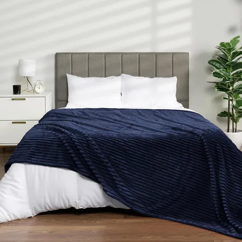 Miniatura 21 de PAVILIA Manta de forro polar súper suave, manta de franela de felpa mullida, cálida y acogedora manta de microfibra acanalada para sofá o cama, Negro
