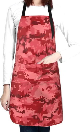 Miniatura 11 de Perinsto Waterproof Apron with 2 Pockets Kitchen Chef Aprons Bibs for Cooking Baking