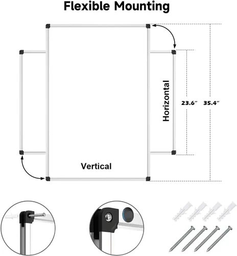 Miniatura 6 de XBoard Pizarra blanca magnética de 36 x 24 pulgadas, pizarra blanca de borrado en seco para pared con bandeja de marcadores de 3 x 2 pies Tablero
