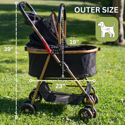 Miniatura 3 de Cochecito para mascotas para perros y gatos pequeños, plegable para perros pequeños/medianos y gatos de hasta 50 libras, transportador extraíble
