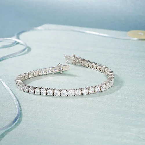 Miniatura 4 de Ross-Simons 10.00 ct. t.w. CZ Tennis Bracelet in Sterling Silver