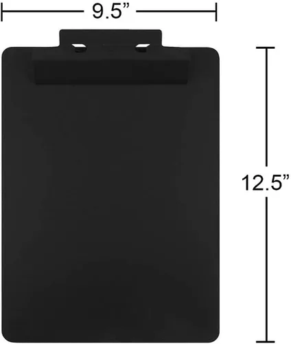 Miniatura 4 de JAM Paper Portapapeles de aluminio prémium con bisagra, tamaño carta estándar (9 x 12 1/2 pulgadas), color negro, se vende individualmente