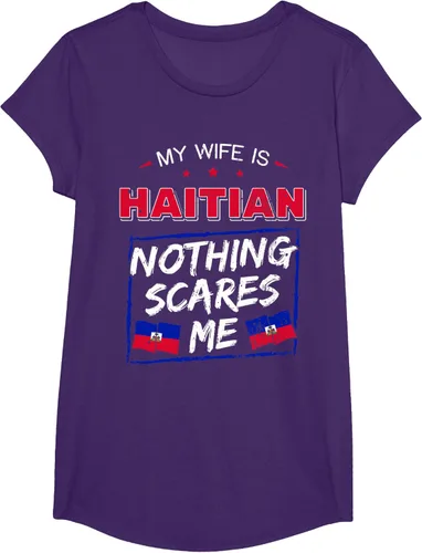 Miniatura 58 de My Wife Is Haitian Republic of Haiti Heritage Roots - Camiseta con bandera, Negro, S