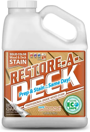 Miniatura 7 de Restore-A-Deck - Tinte de color sólido para cubiertas y madera exterior (1 galón, blanco clásico)