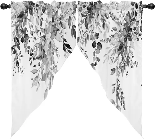 Miniatura 50 de Cortinas de cocina de estilo granja occidental con bolsillo para cortinero, pequeñas y cortas, estilo café rústico, cabaña, puerta de granero