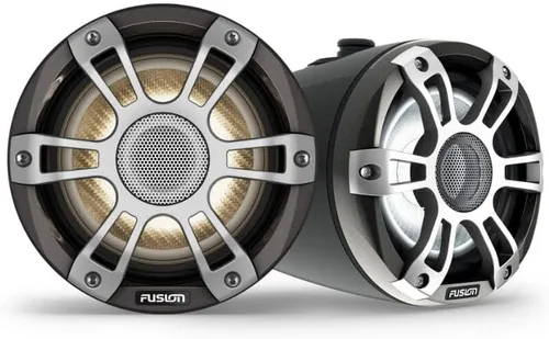 Fusion Garmin Signature Series 3i Marine Wake Tower Altavoces de 6.5 pulgadas, 230 vatios, CRGBW, deportivos, color negro, para despertar (par)