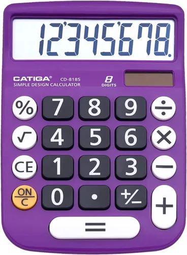 Miniatura 18 de Calculadora básica: Catiga - Calculadora de oficina y estilo doméstico, educativa, adecuada para la escuela, la empresa y uso personal, Negro