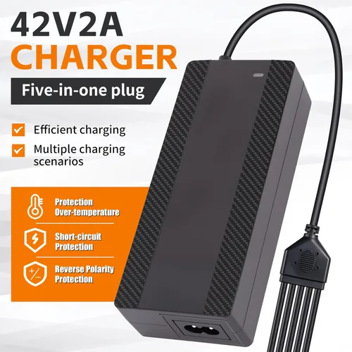 Miniatura 2 de Cargador eléctrico de scooter de 42 V 2 A para batería de litio de 36 V, cargador 5 en 1 para Gotrax, Jetson, Razor, Swagtron, Bird, Segway