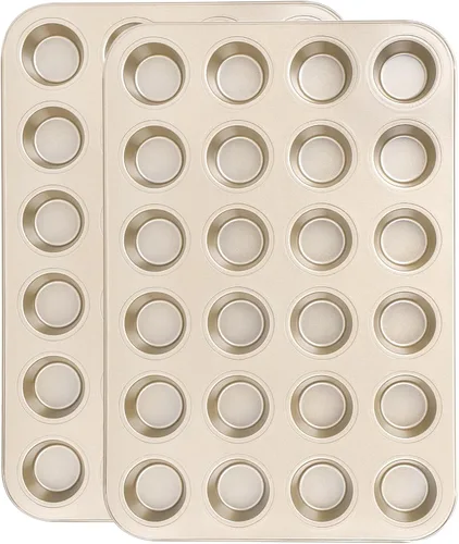 Miniatura 17 de Beasea Bandeja para brownie con divisores, 2 juegos de moldes cuadrados para cupcakes para brownies, 12 mini cavidades antiadherentes para hornear