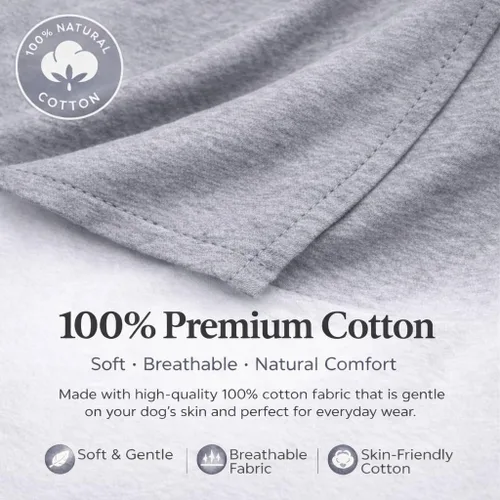 Miniatura 2 de Lovelonglong Ropa para mascotas, disfraces para perro, ropa de perro salchicha, camiseta en blanco para perros salchicha, Corgi 100% algodón, gris
