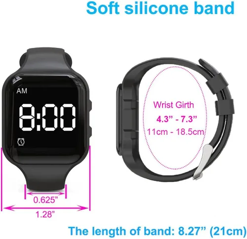 Miniatura 3 de Reloj despertador vibratorio, resistente al agua, reloj silencioso con recordatorio médico, con temporizador y 15 alarmas diarias