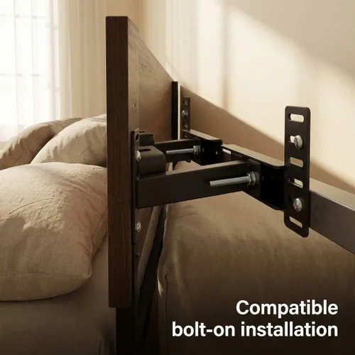 Miniatura 3 de QWORK Soportes de marco de cama de metal ajustables – Kit de extensión de cabecero atornillado para camas individuales, matrimoniales y queen