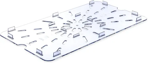 Miniatura 10 de Carlisle FoodService Products - Estante de drenaje de plástico para bandeja de comida de tamaño 1/3, transparente (paquete de 6)