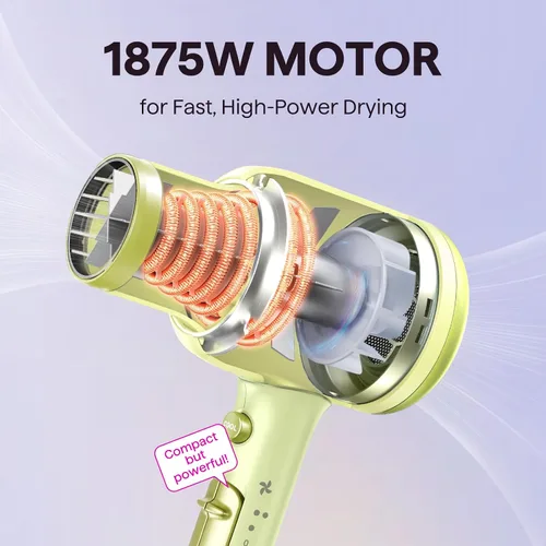 Miniatura 3 de Secador de pelo Wavytalk con difusor, secador iónico soplado para cabello rizado con peine, secador de 1875 W de secado rápido con tecnología