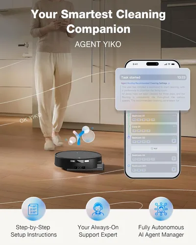 Miniatura 9 de ECOVACS DEEBOT T90 PRO OMNI Robot Aspirador y trapeador, succión de 30,000 Pa, mopa de rodillo OZMO autolimpiante instantánea, limpieza TruEdge