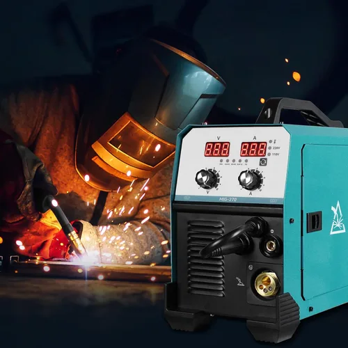 Miniatura 7 de Soldador MIG de 270 amperios, núcleo de flujo de 220 V, inversor de gas, IGBT, antorcha y cable de soldadura sólido de 2 libras, soldador digital