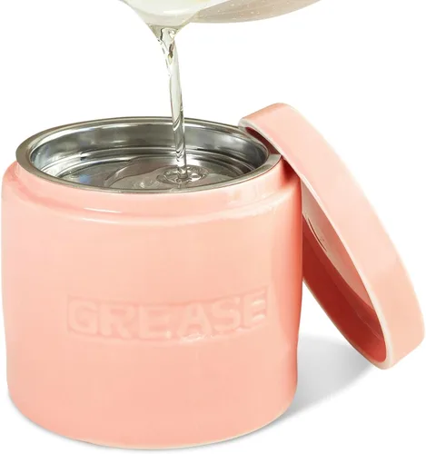 Miniatura 14 de Ahorrador de Grasa de Tocino con Colador - Contenedor de Grasa de Cerámica Recipiente de Almacenamiento de 1L Retiene Goteos de Grasa de Tocino