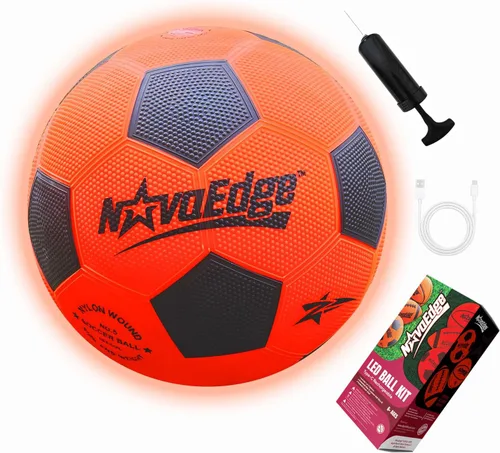 Miniatura 11 de Fútbol de fútbol recargable USB-C con luces LED, fútbol que brilla en la oscuridad, pelota iluminada de doble color de 9.25 pulgadas, regalo Fútbol