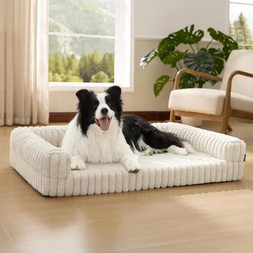 Miniatura 29 de Bedsure - Cama ortopédica para perros medianos, camas impermeables de espuma viscoelástica medianas con lados, sofá de espuma de nido de abeja