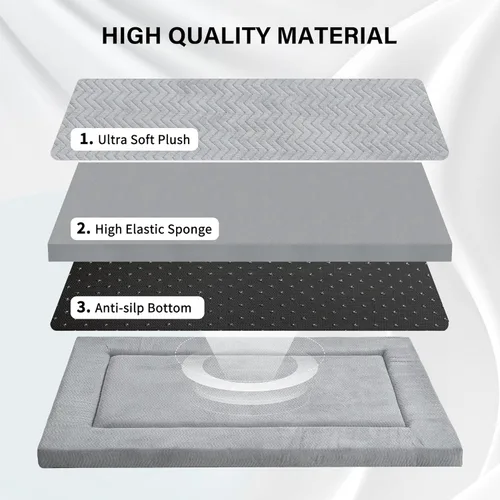 Miniatura 3 de WESTERN HOME Cama grande para perros, camas grandes para perros con felpa suave y ondulada, cómoda, antideslizante, lavable, alfombra para mascotas