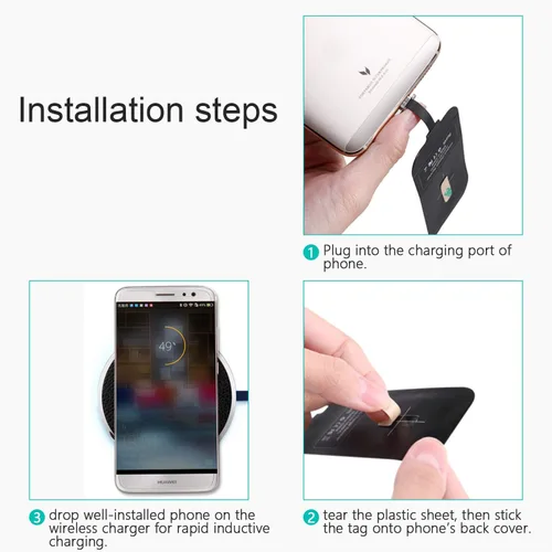 Miniatura 5 de Nillkin Receptor y adaptador de carga inalámbrica, módulo receptor de cargador inalámbrico Qi para Google Pixel, Samsung Galaxy A51/A52/A53/A54/A55