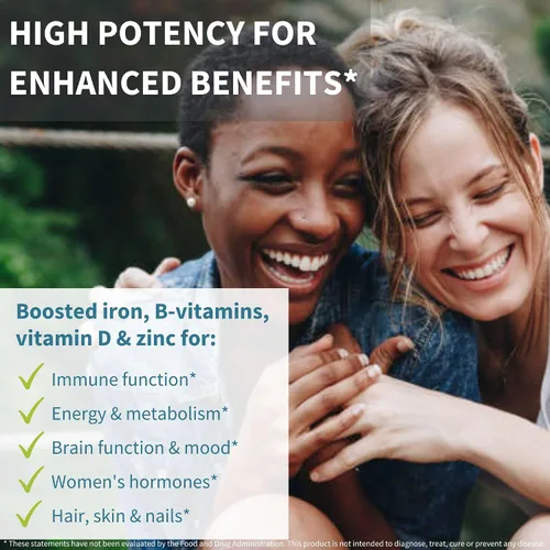Miniatura 4 de Multivitamínico y minerales para mujeres + paquete vegano de complejo de astaxantina, multivitamínico avanzado de liberación sostenida con hierro +