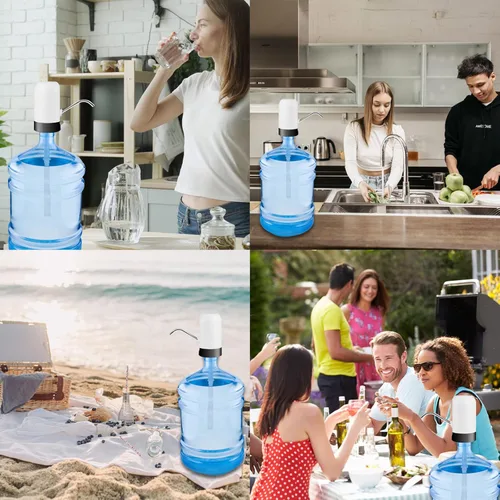 Miniatura 5 de Dispensador de botellas de agua, bomba de agua para botellas de 5 galones, carga USB, batería recargable, dispensador de jarra portátil