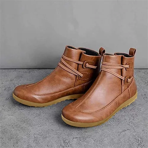 Miniatura 4 de Botas para mujer, botines planos, cómodos, informales, elegantes, occidentales, elegantes, anchos, modernos, sin cierre