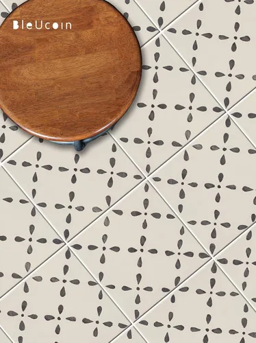 Bleucoin Yokohama - Adhesivos antideslizantes para azulejos de piso, baño, cocina, lavadero, resistente al agua y extraíble (7 3/4 pulgadas x 7 3/4