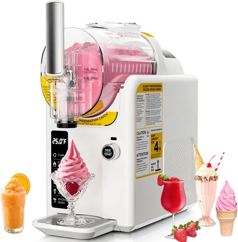 Miniatura 11 de Máquina de helados para hacer bebidas congeladas, máquina de granizado para el hogar, máquina para granizar, no necesita hielo, autolimpieza, 5