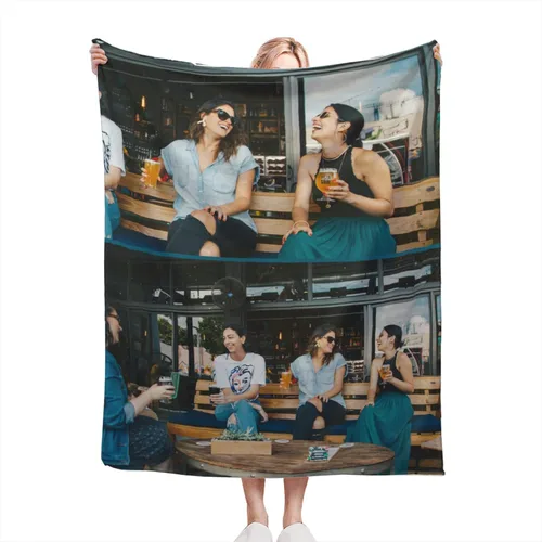 Miniatura 18 de Manta personalizada con texto fotográfico, manta de imagen personalizada para bebé, madre, padre, adultos, amigos, amantes, regalo personalizado