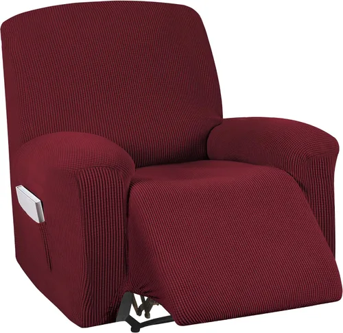 Miniatura 24 de Turquoize Funda elástica para silla reclinable, funda para sofá reclinable, funda de sofá de 1 pieza con bolsillo lateral, funda protectora