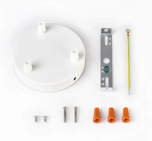 Miniatura 8 de BRIGHTTIA Toldo de techo blanco de 1 puerto con agarre de cable de nailon, kit de conversión de accesorio colgante enchufable a cable rígido - Placa