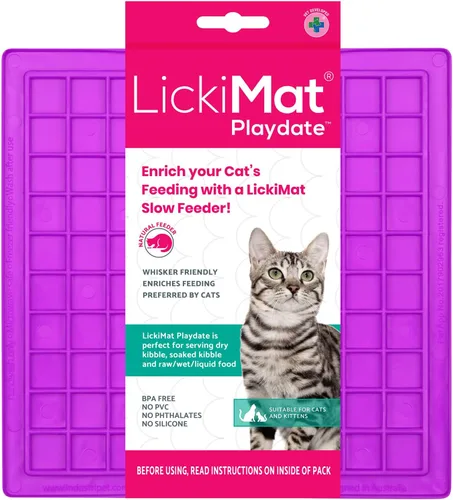 Miniatura 20 de LickiMat Chupete clásico, tapete para lamer lento para gatos, reductor de ansiedad y aburrimiento; perfecto para alimentos, golosinas, yogur