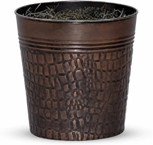 Miniatura 9 de LCG Florals - Árbol artificial de ficus de 4 pies en maceta de metal de cobre, planta de interior sintética con tronco de madera real, totalmente
