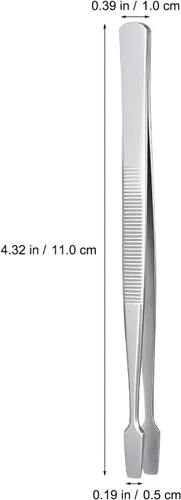 Miniatura 9 de Paquete de 2 pinzas para sellos de acero inoxidable, herramientas filatelicas de 4.3 pulgadas para coleccionistas, punta plana, antideslizantes
