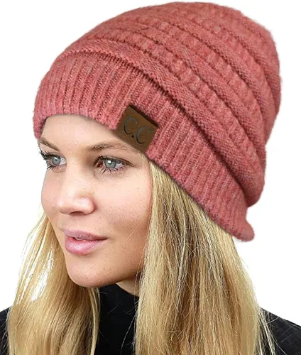 Miniatura 25 de C.C Trendy Warm Chunky Soft Stretch Cable Knit Beanie