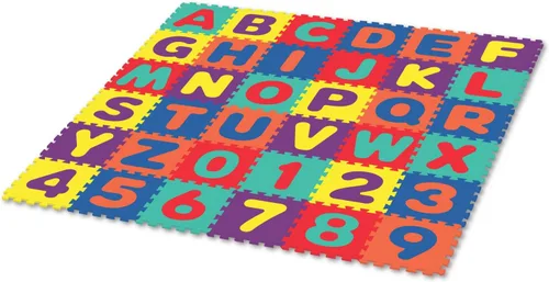 Deke Home - Tapete de juego de espuma del alfabeto para niños, 36 azulejos de EVA entrelazados, tapete de piso de 72 x 72 pulgadas con letras y