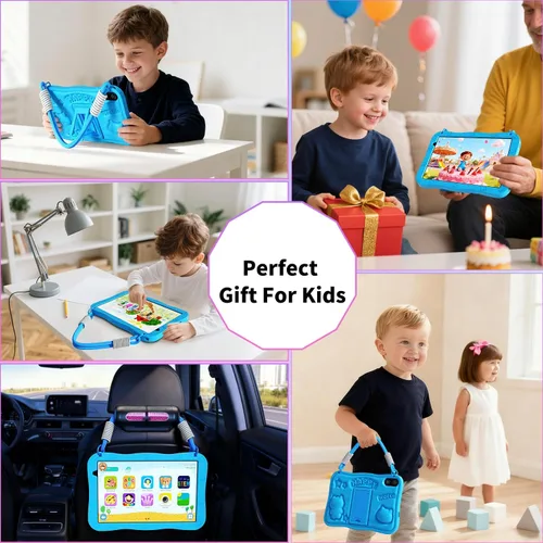 Miniatura 8 de Tablet Android 10 pulgadas, Android 15,32GB de almacenamiento, cinco núcleos, pantalla HD IPS, cámara dual, WiFi, Bluetooth, control parental, Azul