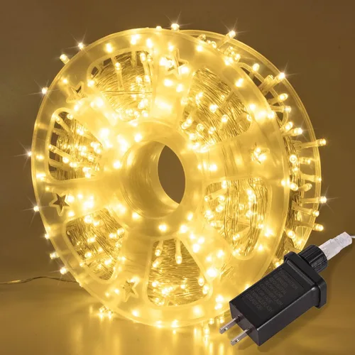Miniatura 12 de Etinga Guirnalda de 100 luces LED rojas de 33 pies, luces de hadas enchufables con 8 modos de iluminación, luces decorativas impermeables